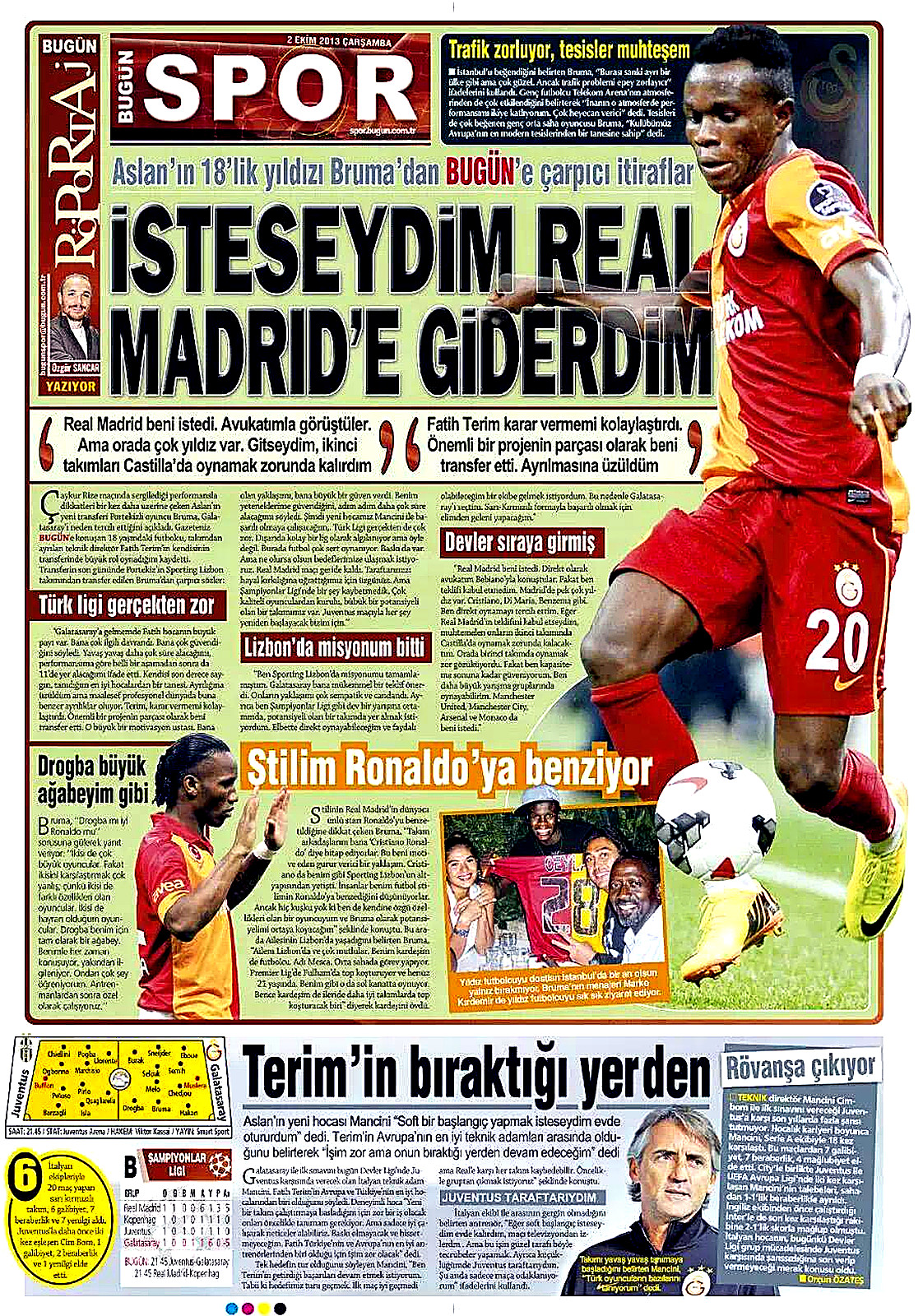 BUGÜN SPOR — Bruma Galatasaray interview, Marco as manager, 2013